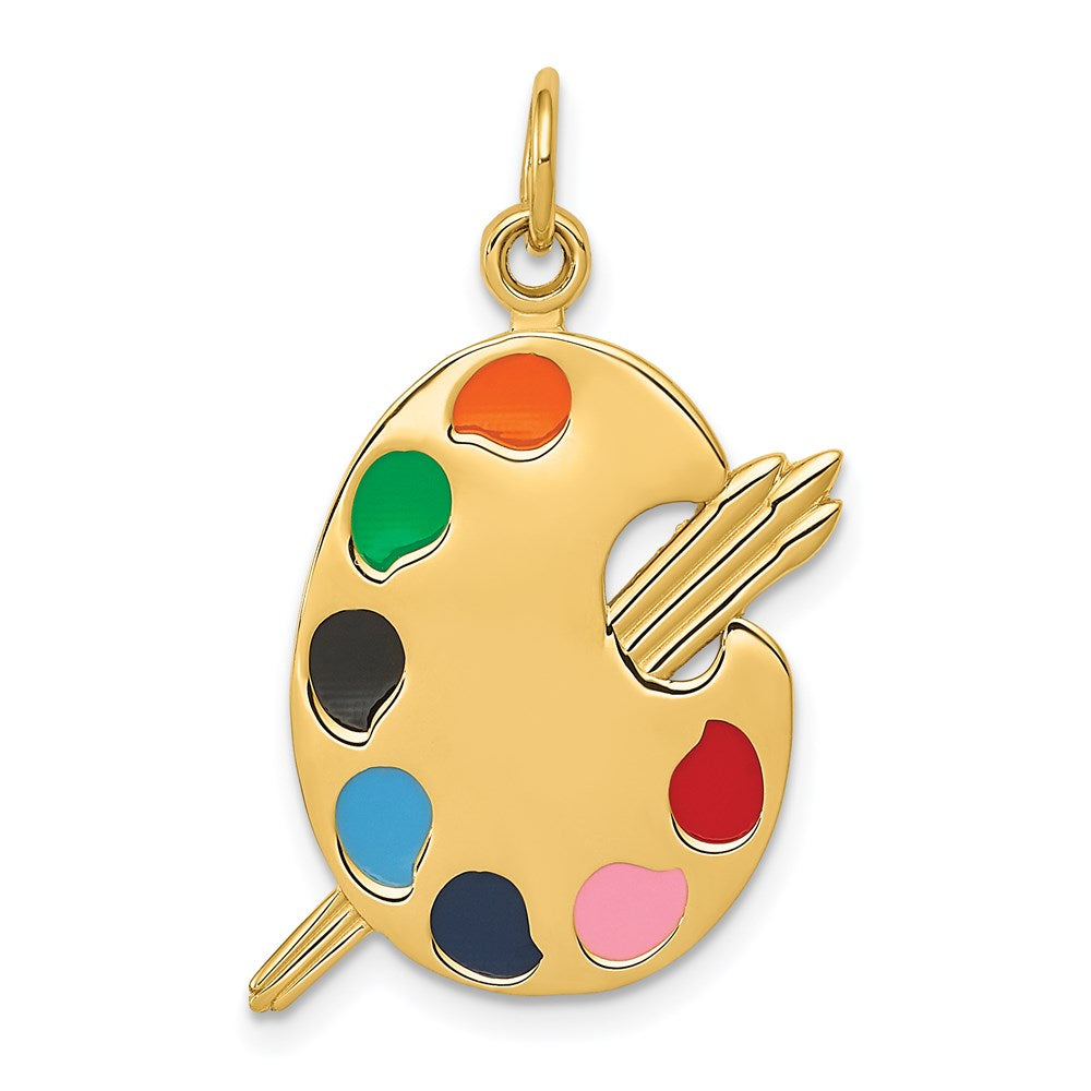 14k Enameled Artist Palette Charm - 2