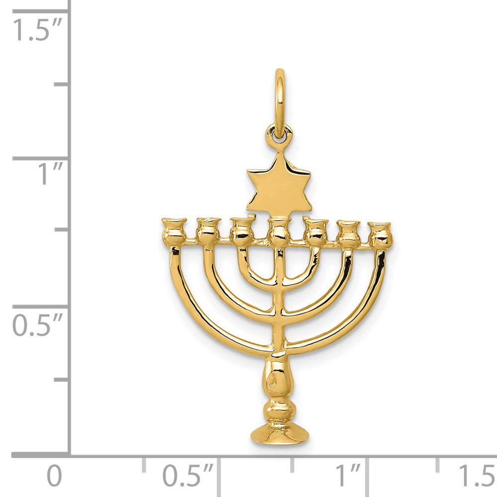 14K 3D Menorah Charm