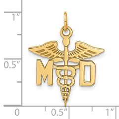 14k Large M.D. Caduceus Charm