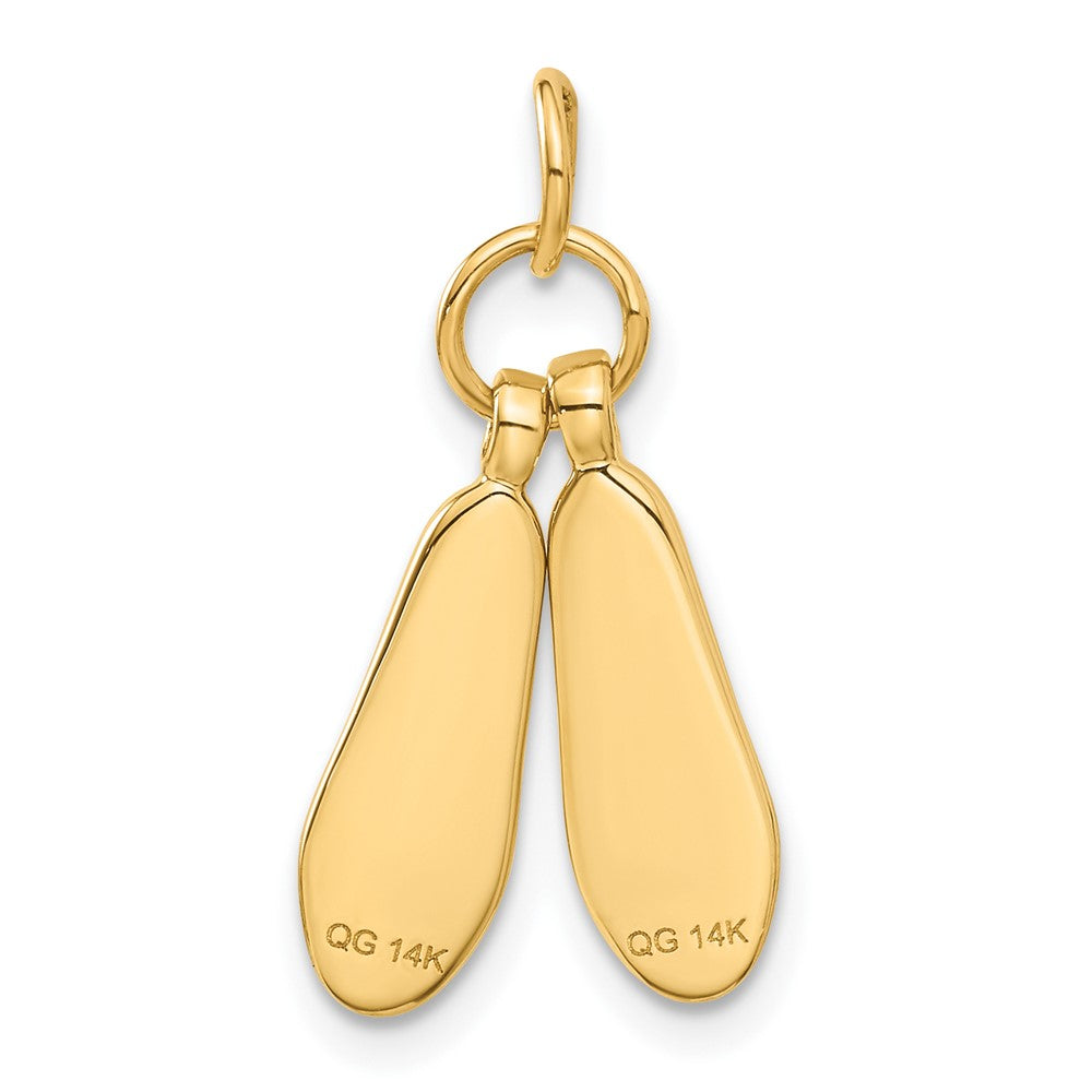 14K 3D Ballet Slippers Charm