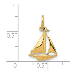 14K  3D Sailboat Charm