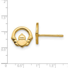 14k Claddagh Post Earrings
