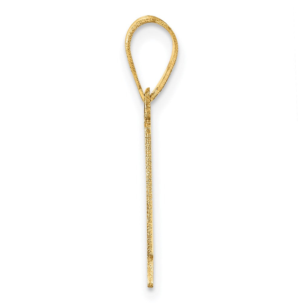 14k Polished Etched Number 1 Pendant