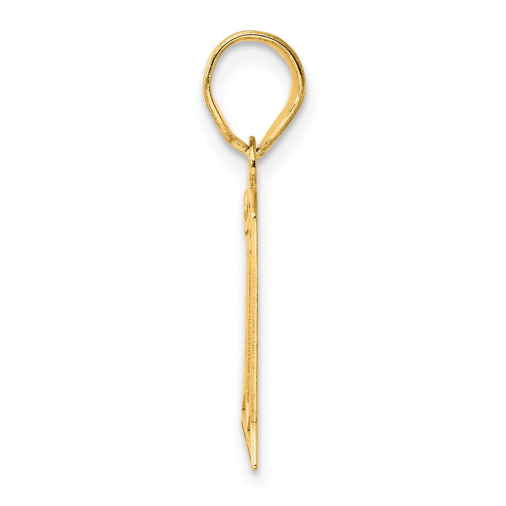 14k Polished Etched Number 11 Pendant