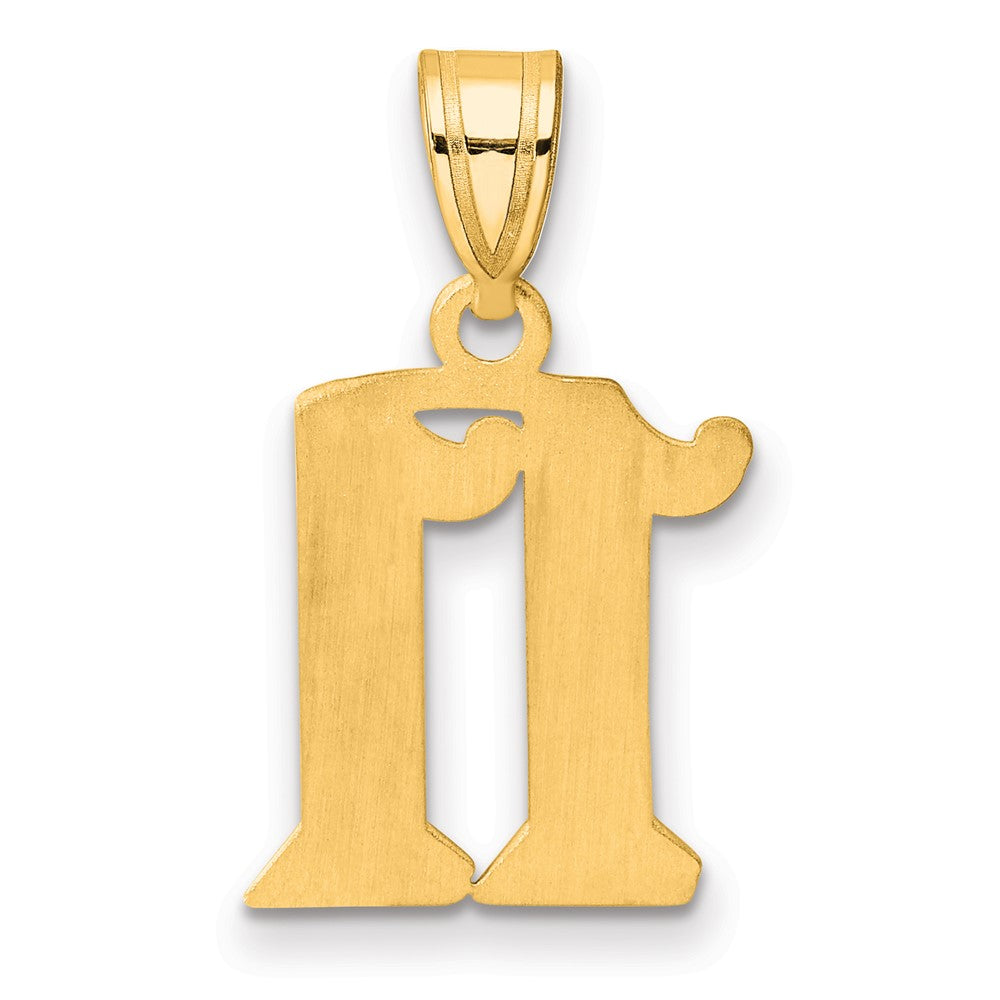14k Polished Etched Number 11 Pendant
