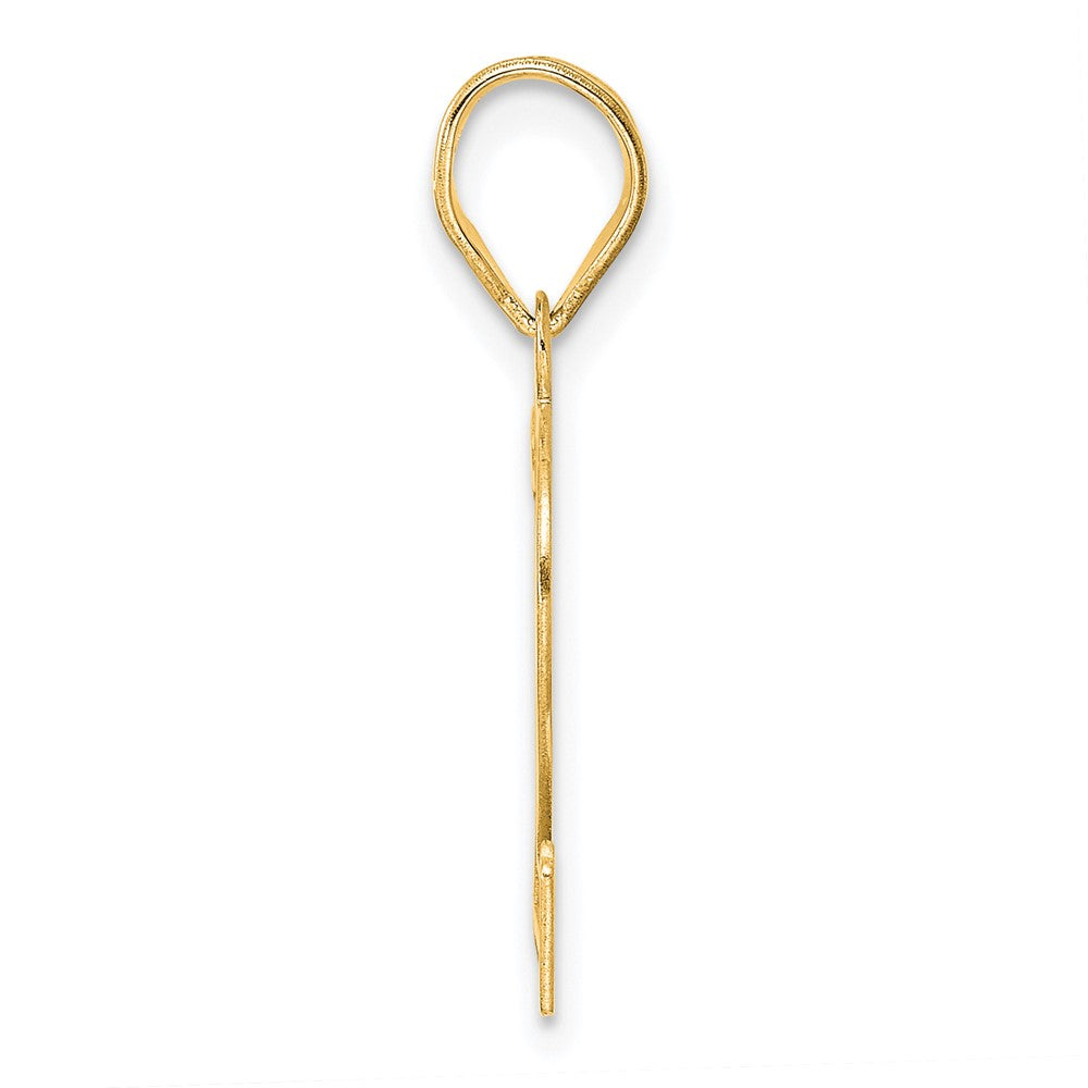 14k Polished Etched Number 12 Pendant