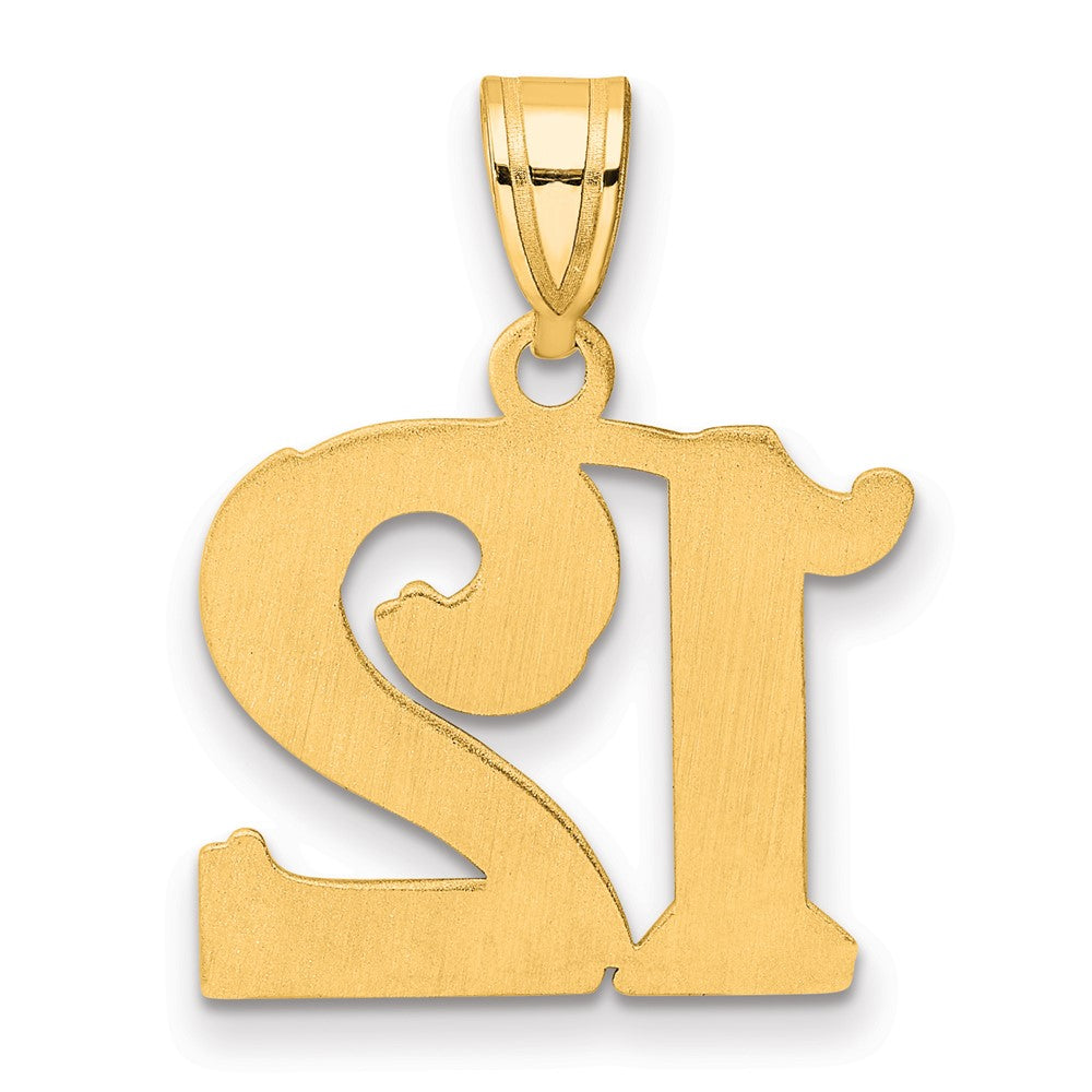 14k Polished Etched Number 12 Pendant