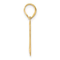 14k Polished Etched Number 17 Pendant