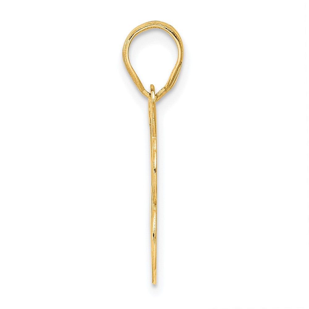 14k Polished Etched Number 18 Pendant
