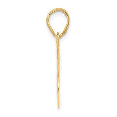 14k Polished Etched Number 18 Pendant