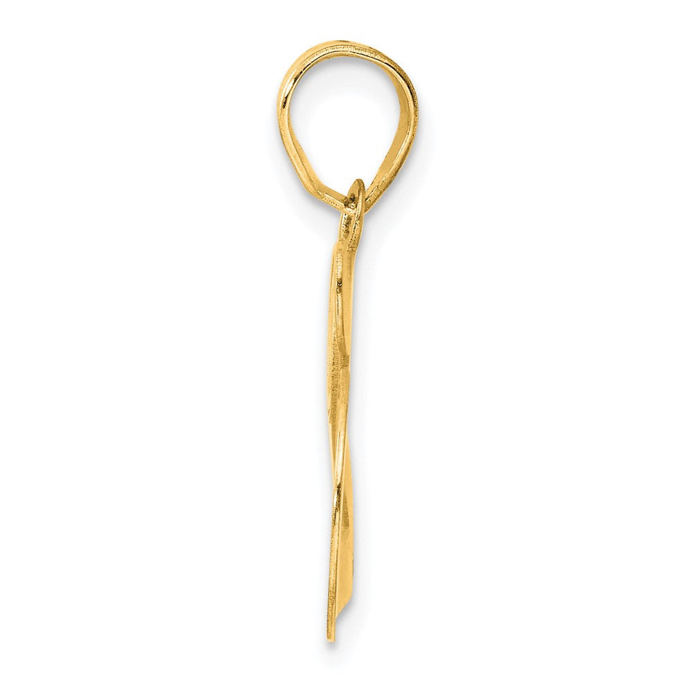14k Polished Etched Number 25 Pendant