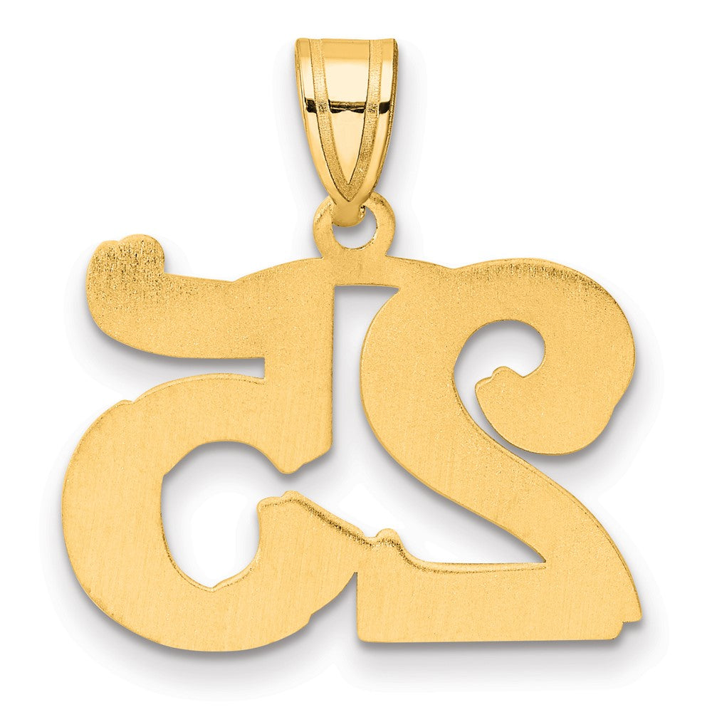 14k Polished Etched Number 25 Pendant