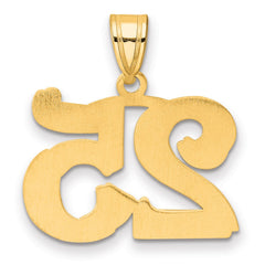 14k Polished Etched Number 25 Pendant