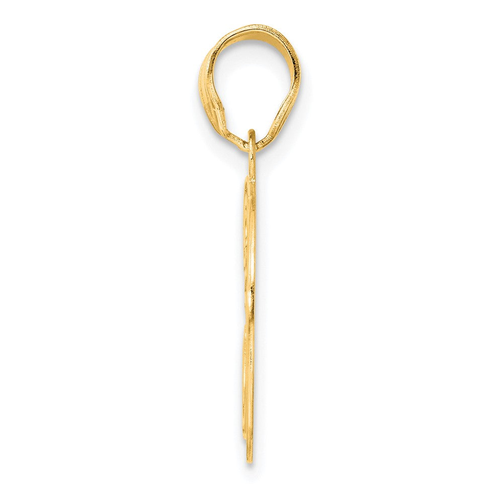 14k Polished Etched Number 30 Pendant