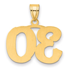 14k Polished Etched Number 30 Pendant