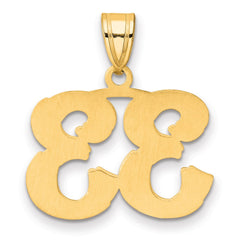 14k Polished Etched Number 33 Pendant