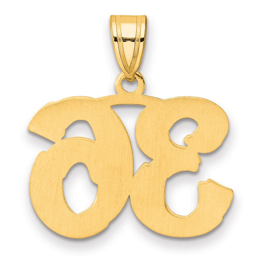 14k Polished Etched Number 36 Pendant