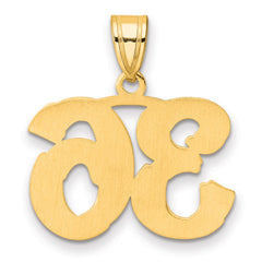 14k Polished Etched Number 36 Pendant