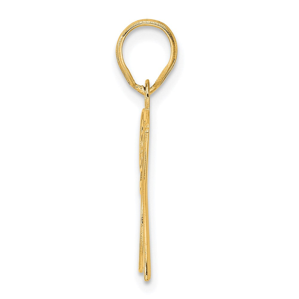 14k Polished Etched Number 37 Pendant