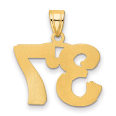 14k Polished Etched Number 37 Pendant