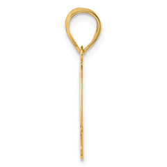 14k Polished Etched Number 44 Pendant
