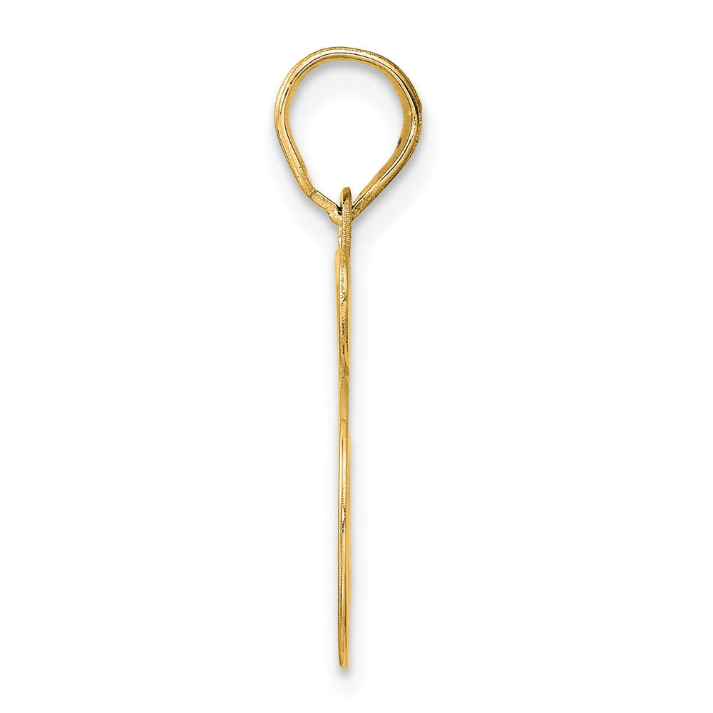 14k Polished Etched Number 45 Pendant
