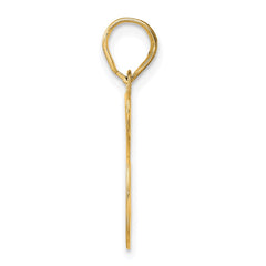 14k Polished Etched Number 45 Pendant
