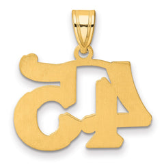 14k Polished Etched Number 45 Pendant