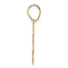14k Polished Etched Number 48 Pendant