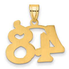 14k Polished Etched Number 48 Pendant