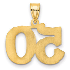 14k Polished Etched Number 50 Pendant