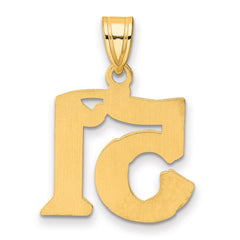 14k Polished Etched Number 51 Pendant