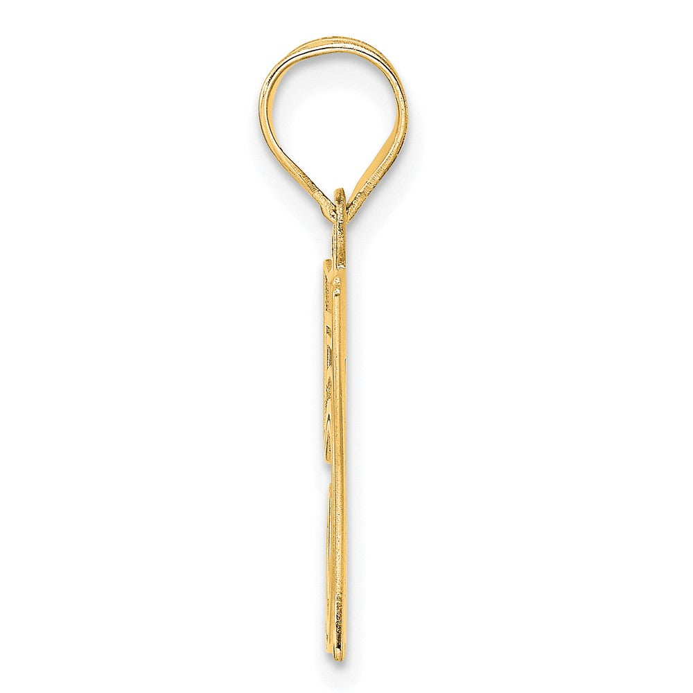 14k Polished Etched Number 57 Pendant
