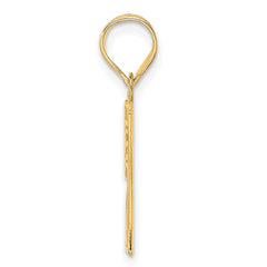 14k Polished Etched Number 57 Pendant