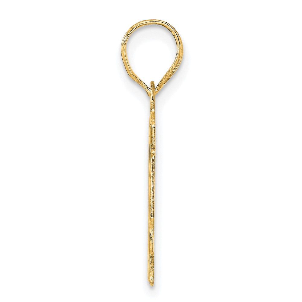 14k Polished Etched Number 64 Pendant