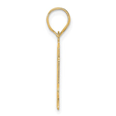 14k Polished Etched Number 64 Pendant