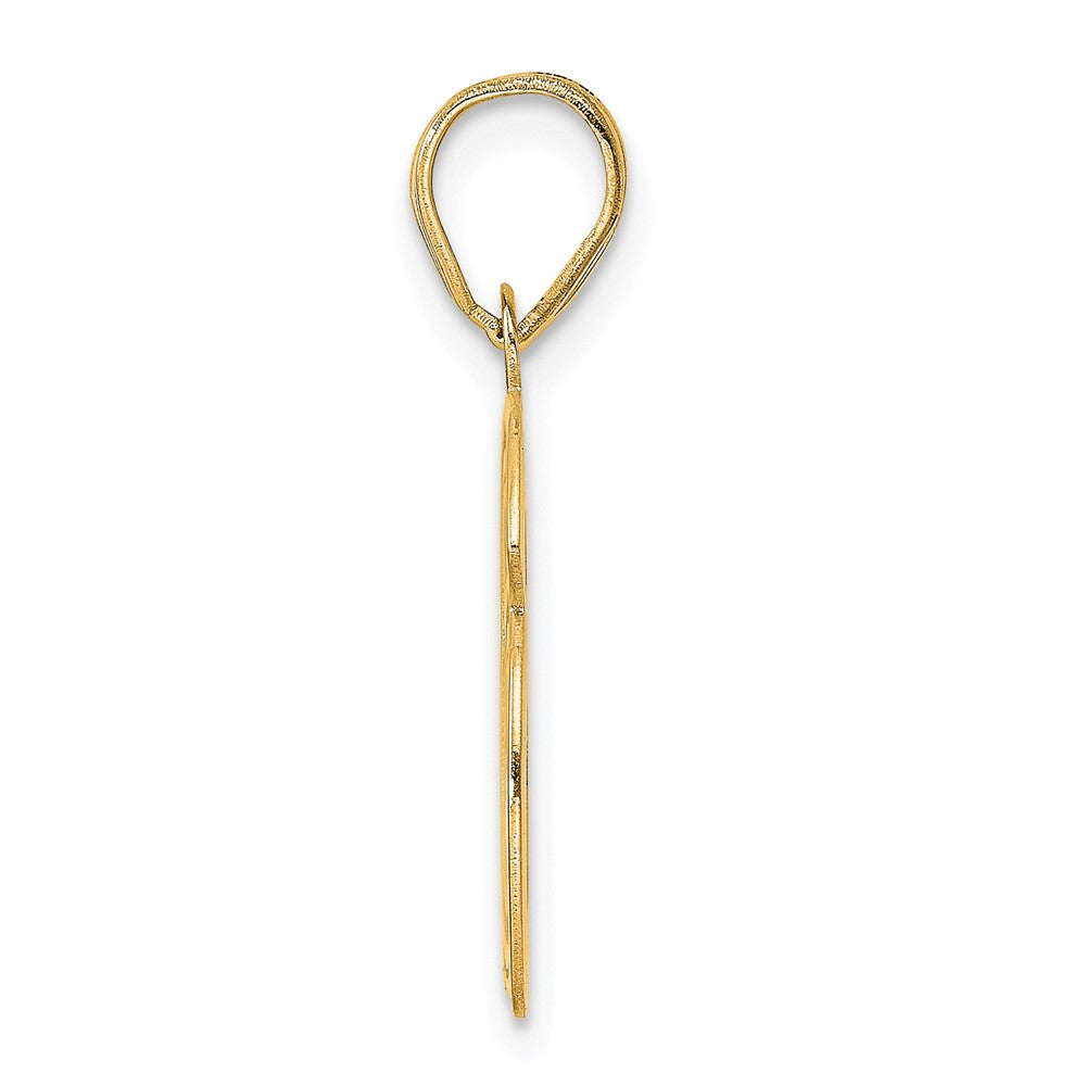 14k Polished Etched Number 66 Pendant