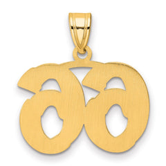 14k Polished Etched Number 66 Pendant