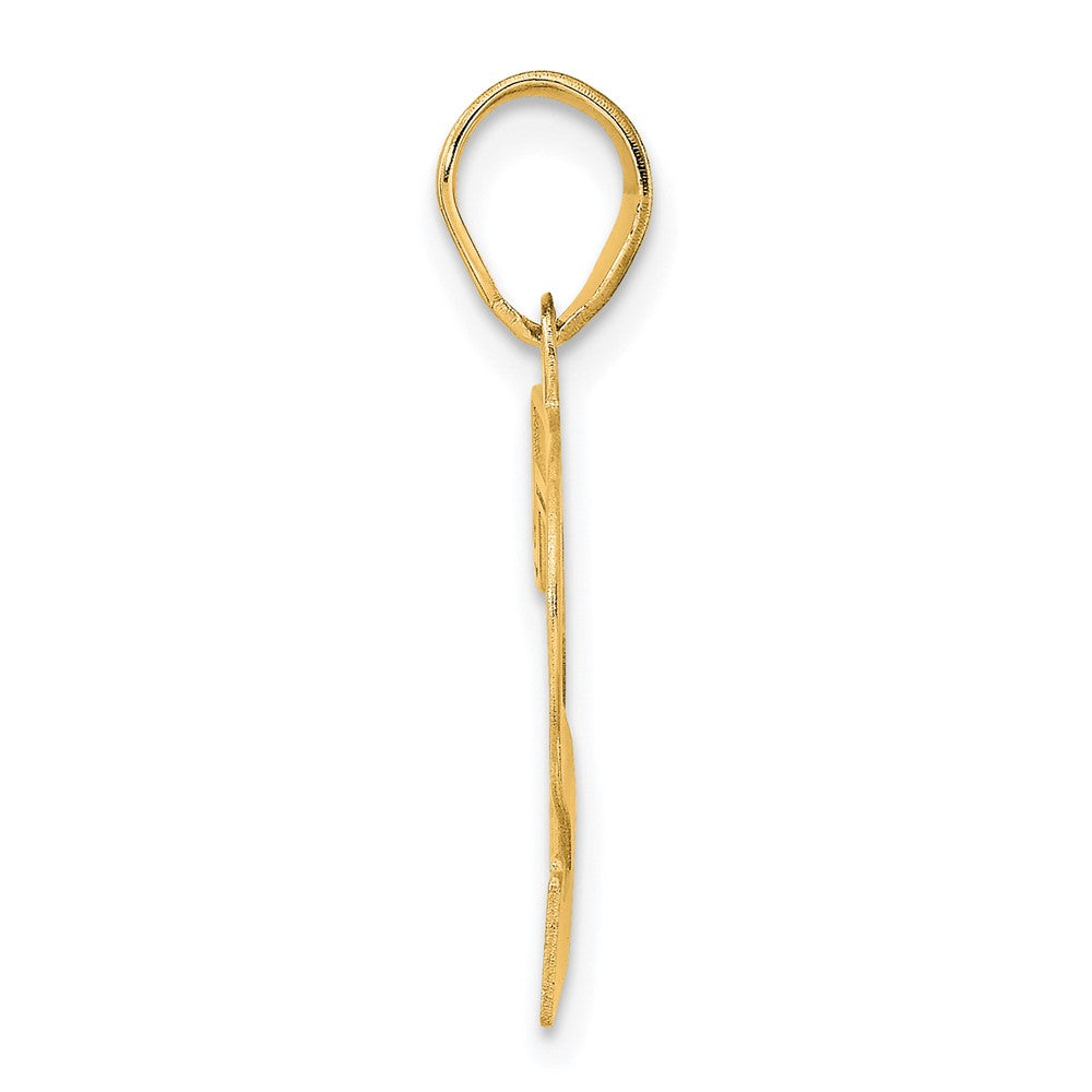 14k Polished Etched Number 72 Pendant