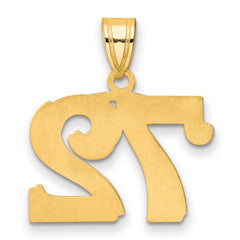 14k Polished Etched Number 72 Pendant