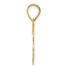 14k Polished Etched Number 76 Pendant