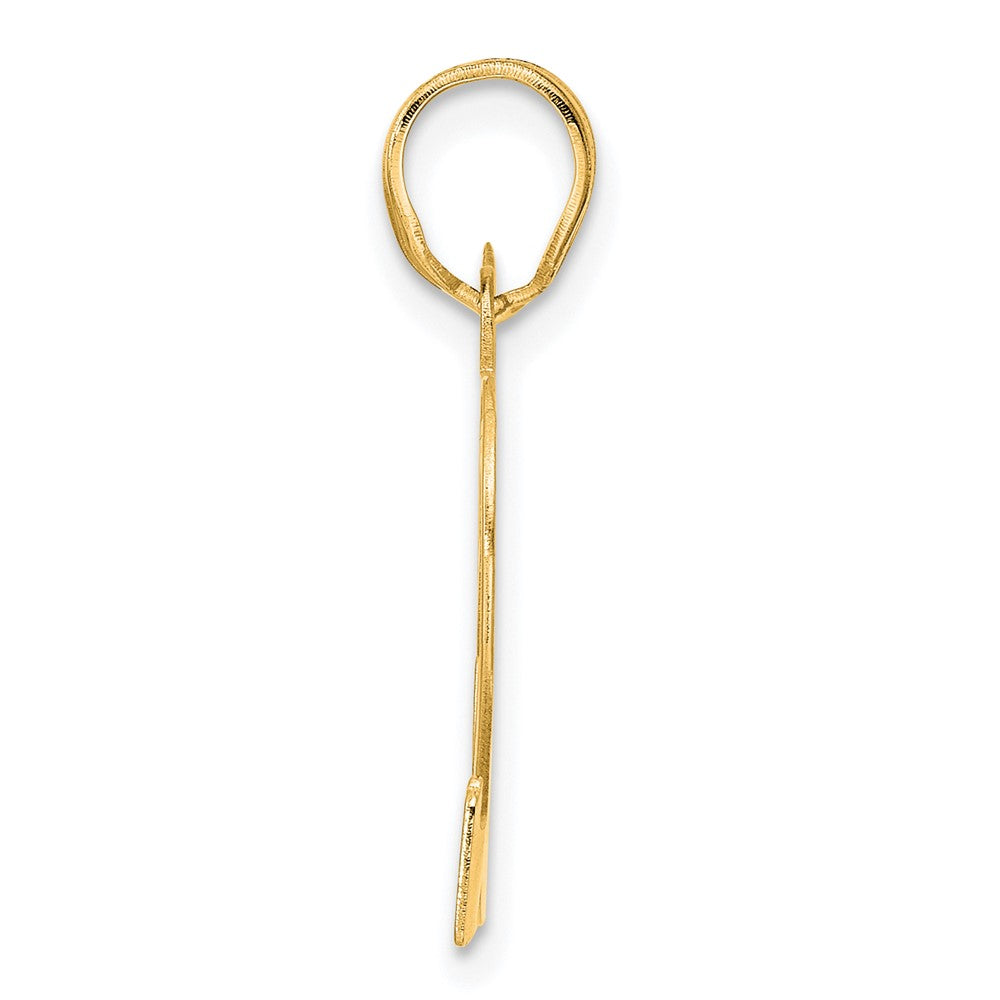 14k Polished Etched Number 82 Pendant