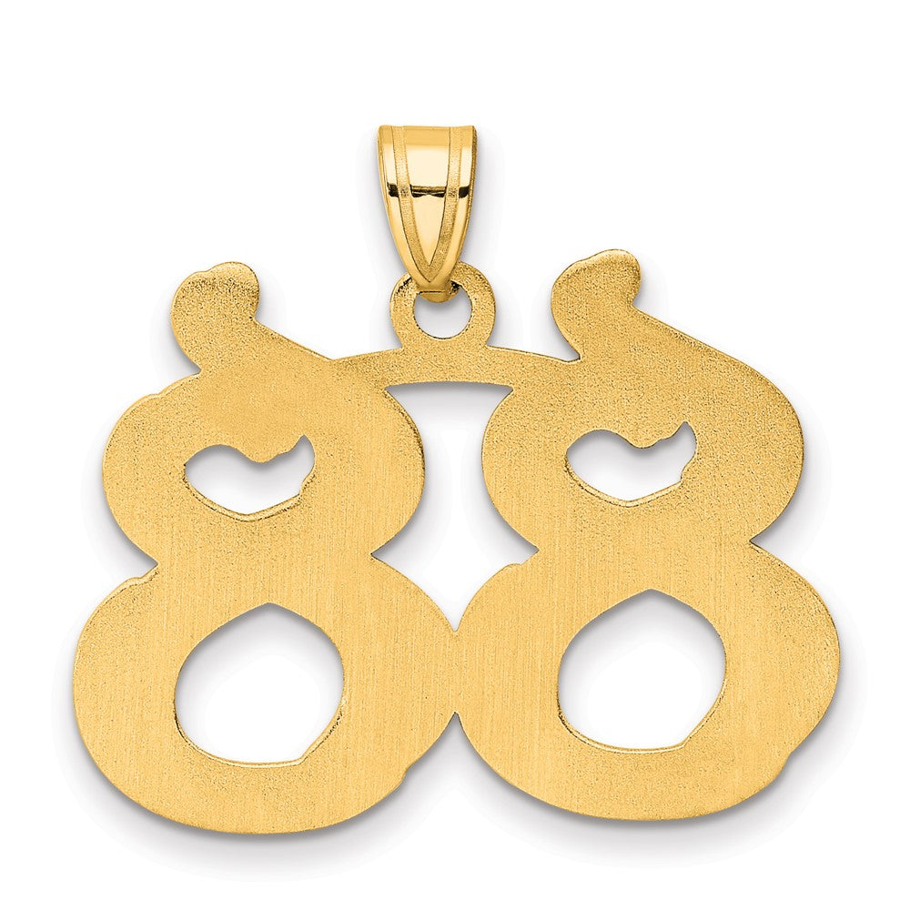 14k Polished Etched Number 88 Pendant