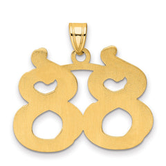 14k Polished Etched Number 88 Pendant