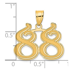 14k Polished Etched Number 88 Pendant