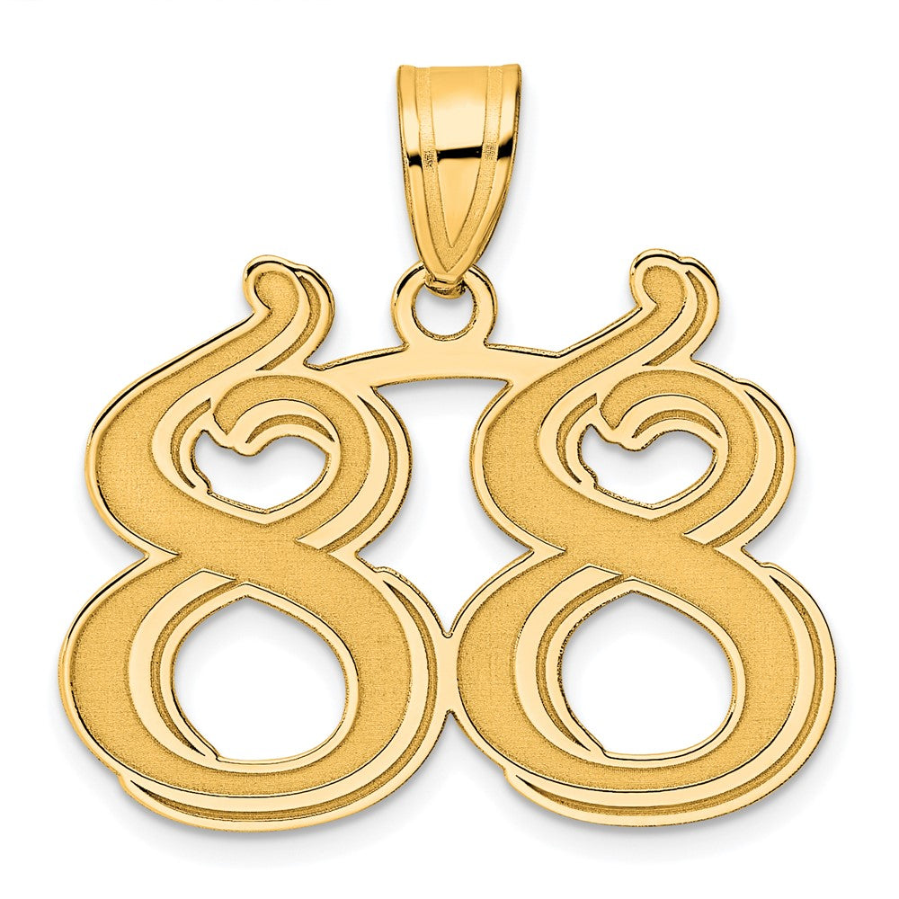 14k Polished Etched Number 88 Pendant