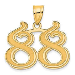 14k Polished Etched Number 88 Pendant