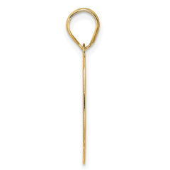 14k Polished Etched Number 90 Pendant