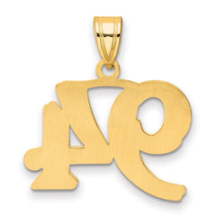 14k Polished Etched Number 94 Pendant
