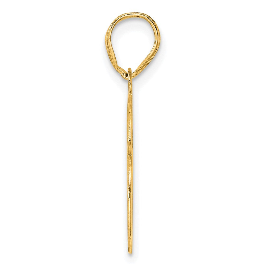 14k Polished Etched Number 96 Pendant